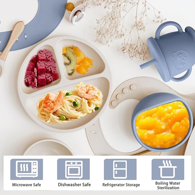 Silicone Baby Feeding Set | Baby Led Weaning Supplies Includes Suction Bowls - Image 3