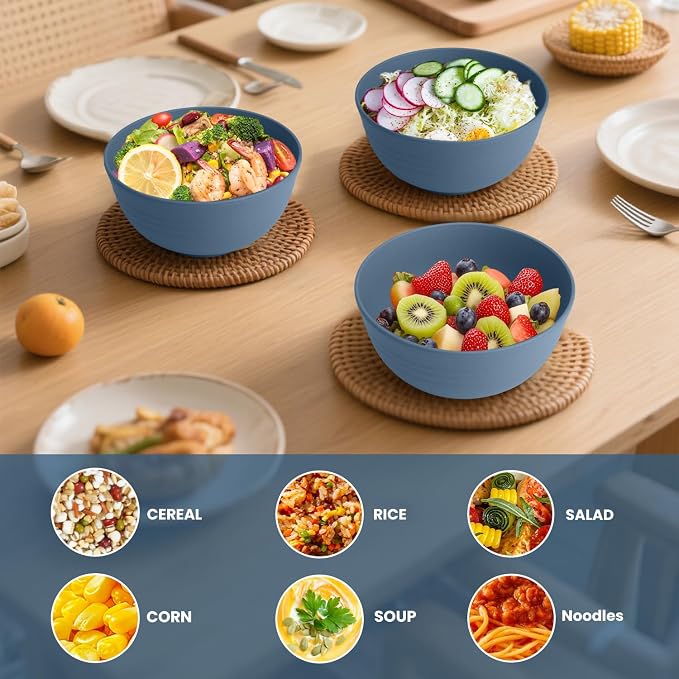 Wheat Straw Bowls for Kitchen 26 OZ - Image 7