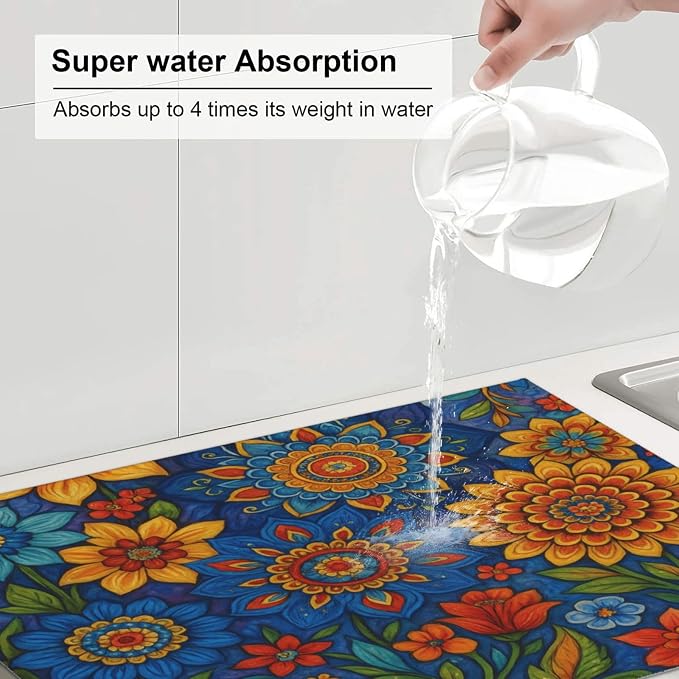 Colorful Mandala Dish Drying Mats - Image 6
