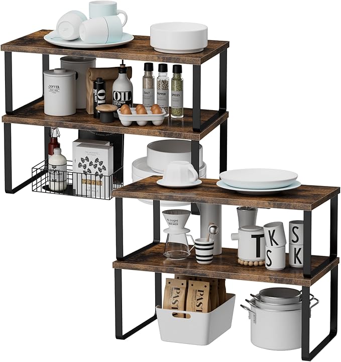 OGEMXU Cabinet Shelf Organizers, 15.7 inches Large Kitchen Counter Shelf - Image 3