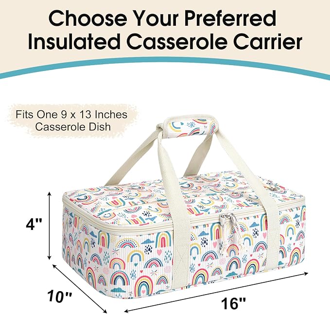Corduroy Casserole Carrier, Insulated Lasagna Lugger - Image 2