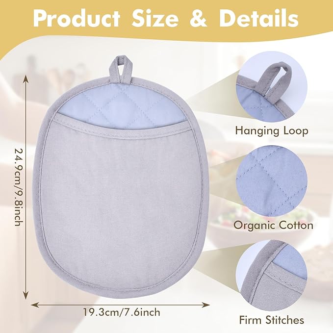 2Pack Heat-Resistant Silicone Pot Holders & Oven Mitts Set, Kitchen Hot Pads - Image 2