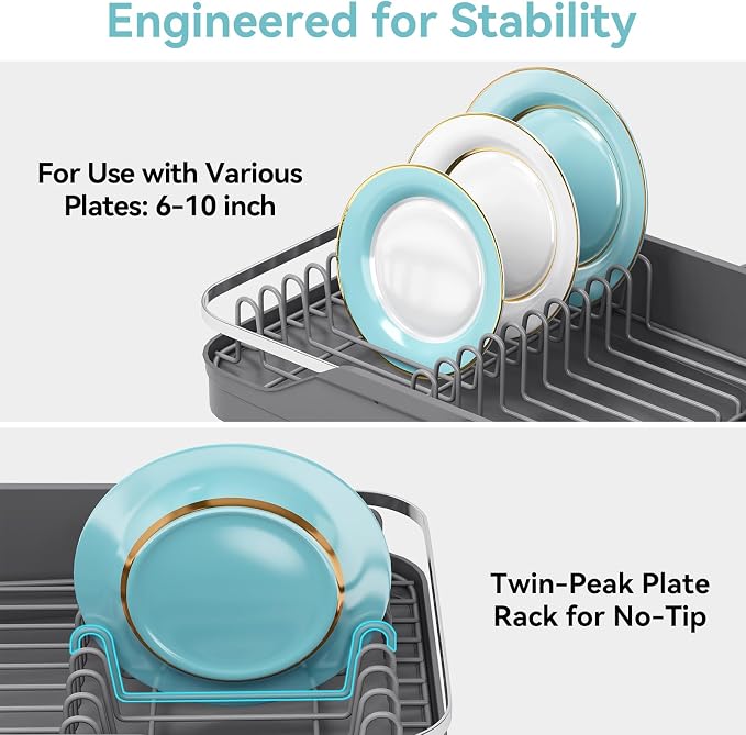 Urackify Expandable Dish Rack for Kitchen Counter, 16.14"-23.62" Large - Image 5
