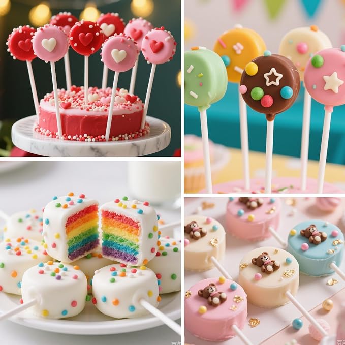 Juome Cake Pop Mold Kit, Stainless Steel Circle Cake Pop Cutter and Pusher Cake - Image 2