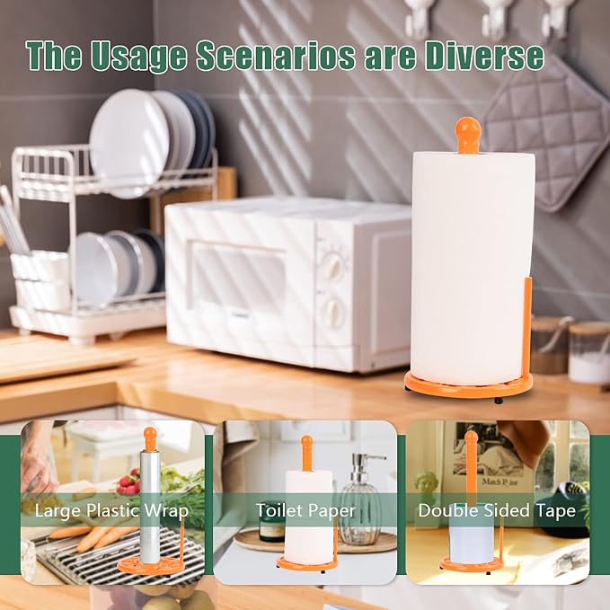 Orange Cast Iron Paper Towel Holder - Image 5