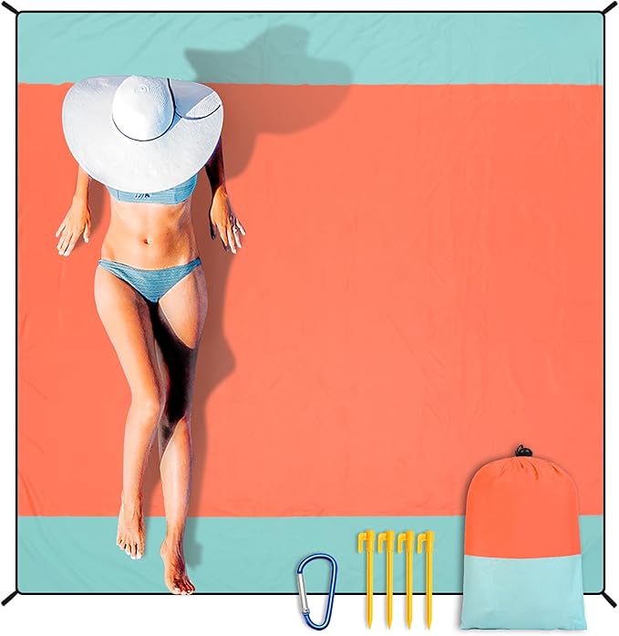 HIHOHO Beach Blanket Waterproof Sandproof Extra Large Beach Mat 79" X by HIHOHO