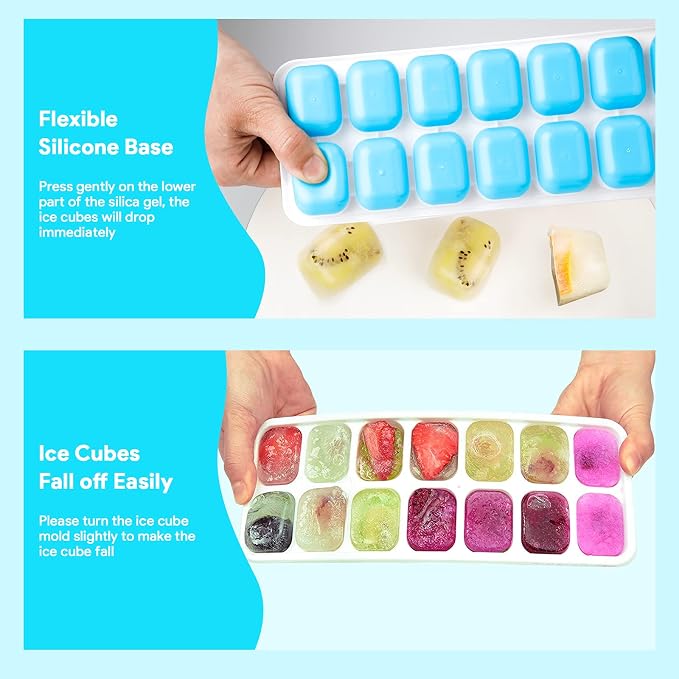 Ice Cube Trays 4 Pack, Airabc Silicone Ice Cube Trays - Image 6