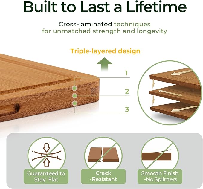 Keechee Extra Large Bamboo Cutting Board - Image 6