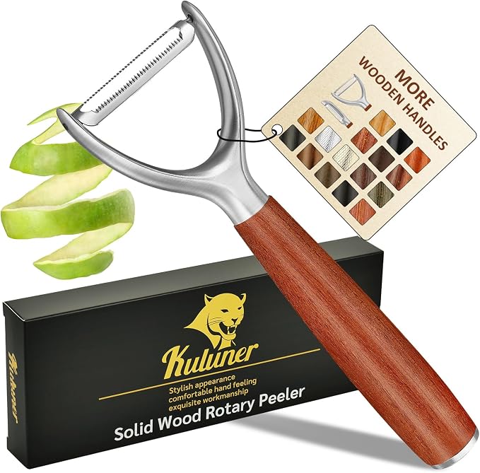 Premium high-end rosewood handle and 304 stainless steel serrated blade by KULUNkitchentoolstheperfectcookingexpert