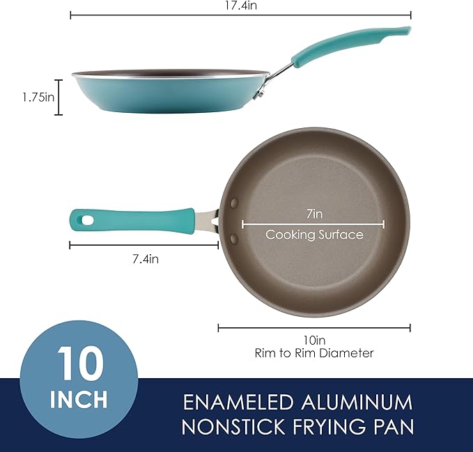 Rachael Ray Cook + Create Nonstick Frying Pan/Skillet, 10 Inch, Agave Blue - Image 2