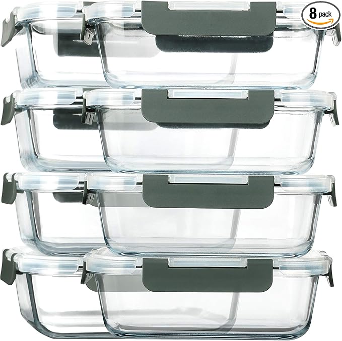 Glass Meal Prep Containers, Glass Food Storage Containers, Airtight lunch by MMCIRCO