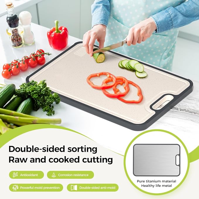 Titanium Cutting Board, Double Sided Food Grade Pure Titanium/PP, Cutting Board - Image 2