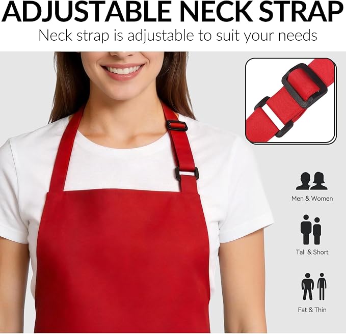 Large Chef Apron for Men and Women, Cooking Kitchen Aprons - Image 5