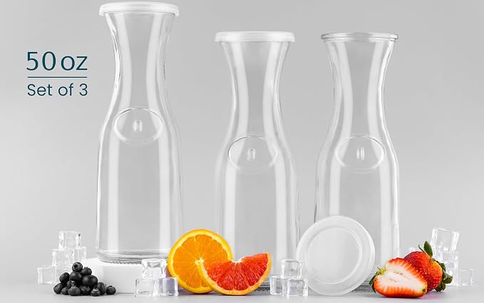 Glass Carafe Pitchers, by Kook, Large Carafe - Image 3
