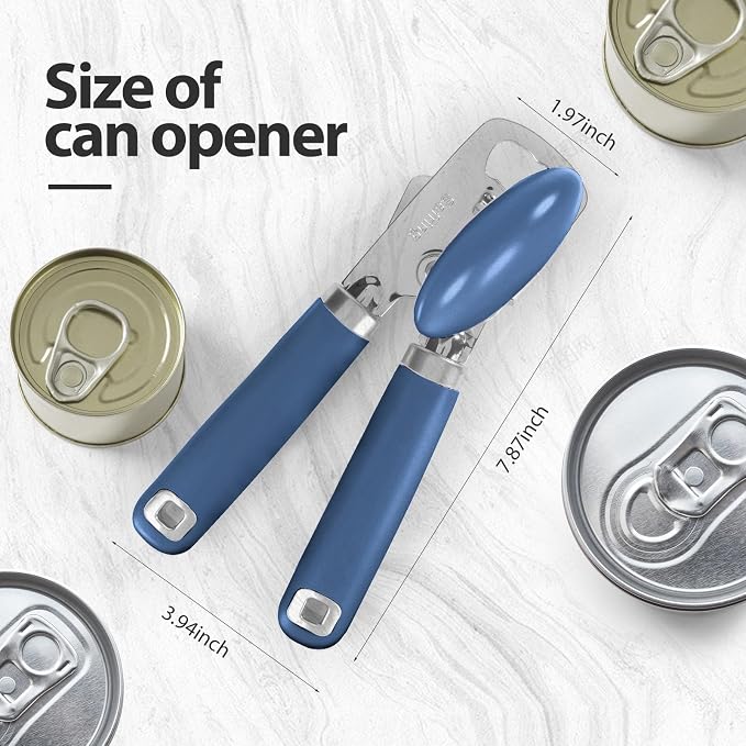 Safring Can Opener Manual, Heavy Duty Stainless Steel Smooth Edge Can Opener - Image 2