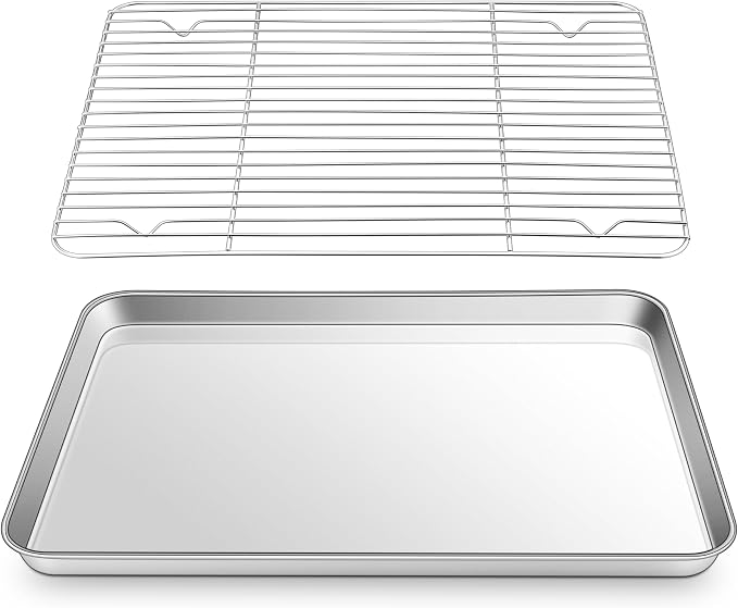 16 Inch Baking Sheet Pan with Rack Set, Joyfair Stainless Steel Toaster Oven by Joyfair