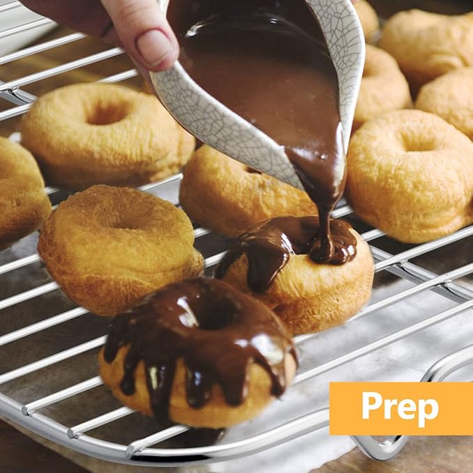 Baking Cooling Rack Set of 2, E-far 16.5"x11.5" Stainless Steel Metal Roasting - Image 6