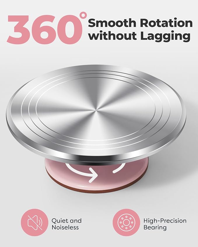 Kootek Aluminium Cake Turntable Set, Baking Tools - Image 3