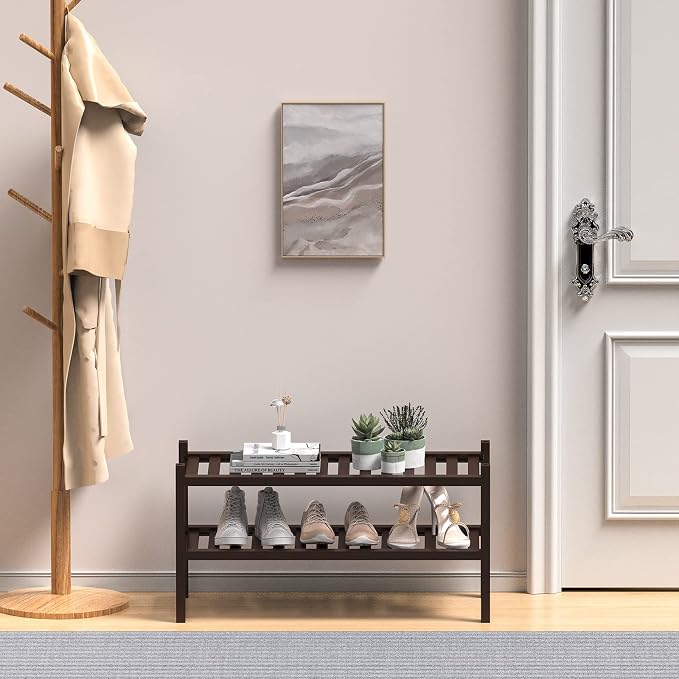 ROMGUAR CRAFT 2 Tier Bamboo Shoe Rack - Image 2
