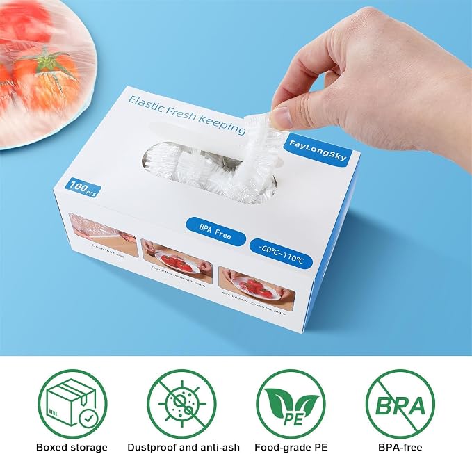 100pcs Boxed Plastic Bowl Covers - Image 6