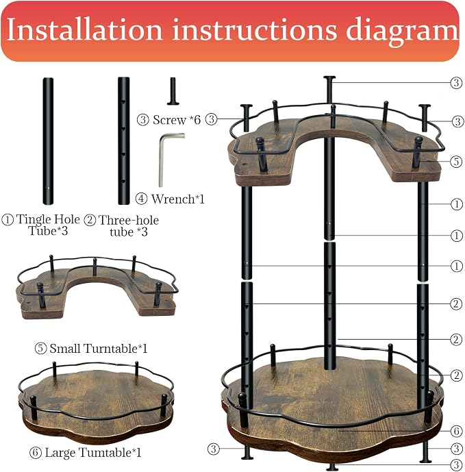2 Tier Lazy Susan Organizer, 2-Tier Spinning Spice Rack - Image 4