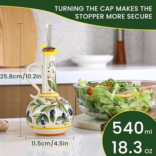 18 oz Ceramic Olive Oil Dispenser Bottle - Image 2