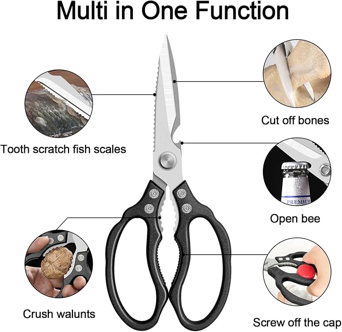 CGBE Kitchen Scissors All Purpose Heavy Duty, Ultra Sharp Stainless Steel - Image 2