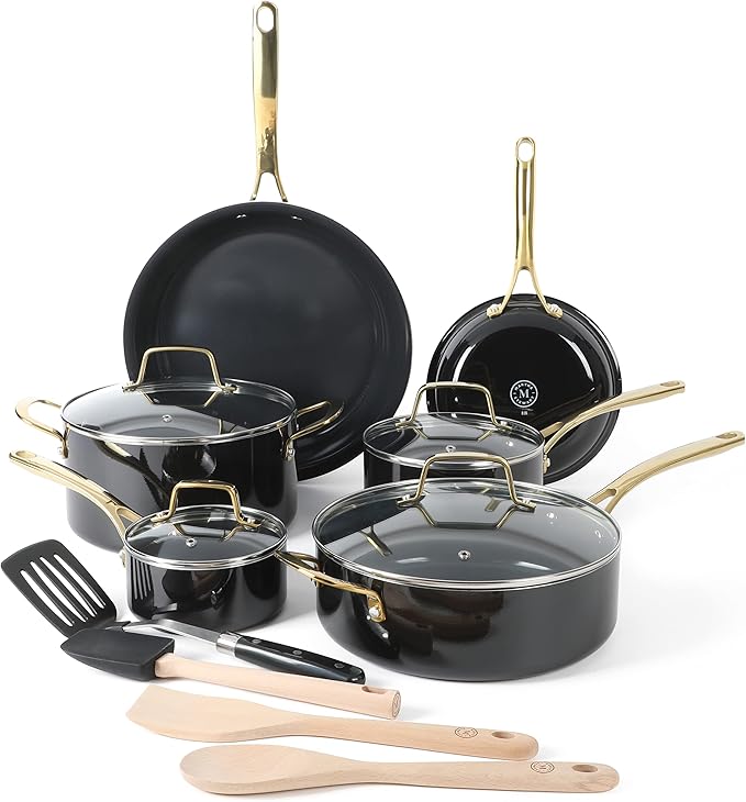 Martha Stewart Lockton 14 Piece Premium Non-Stick Heavy-Gauge Aluminum Cookware by MarthaStewart