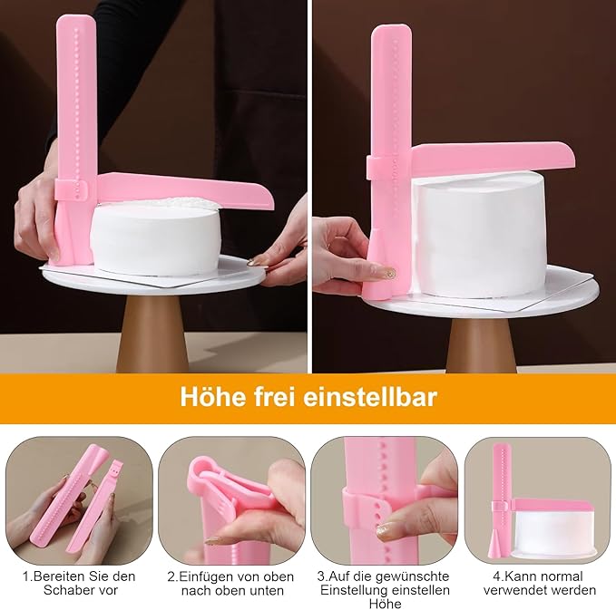12 Pcs Adjustable Cake Smoother Set, Plastic Cake Decorating Tools Comb and - Image 4