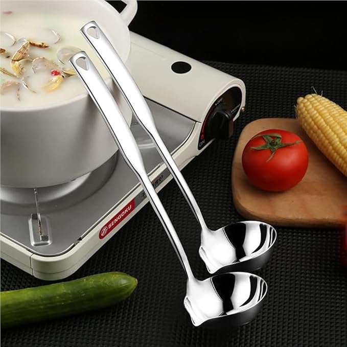 Soup Ladle 304 Stainless Steel Heavy Ladle - Image 5