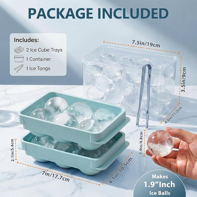 WIBIMEN Large Ice Cube Molds, Big Round Whiskey Ice Cube Trays - Image 5