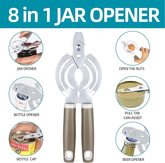 Jar Opener, Stainless Steel Jar Lid Opener, Easy Twist Bottle Opener - Image 5