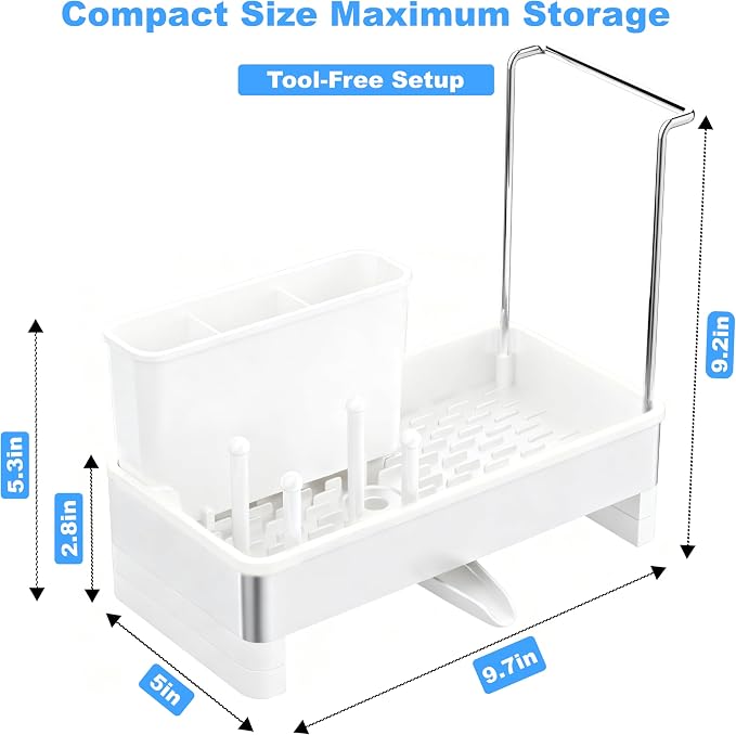 Kitchen Sink Caddy Organizer, Stainless Steel Sponge Holder, Kitchen Caddy Sink - Image 7