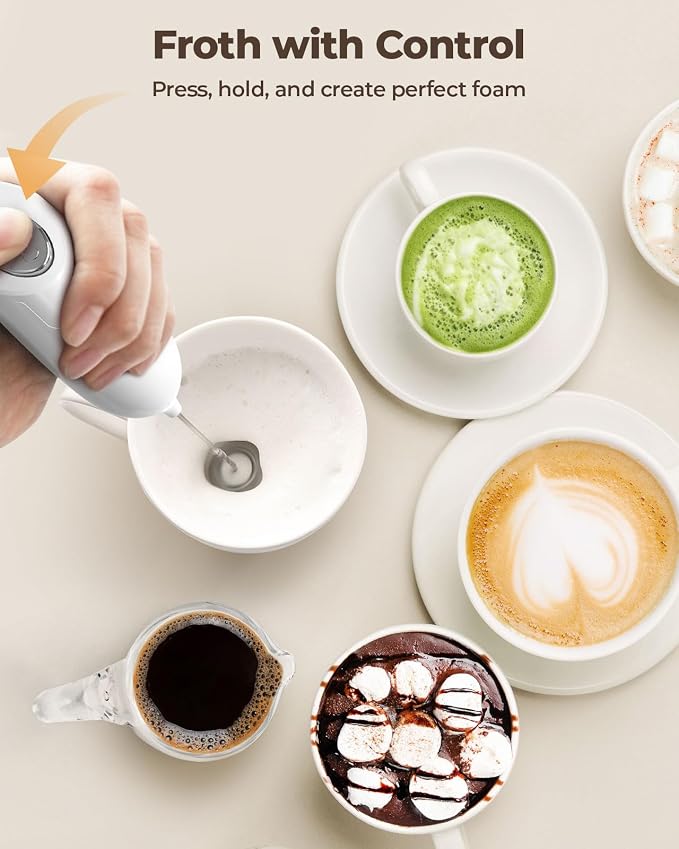 SIMPLETASTE Milk Frother Handheld Electric Foam Maker, Drink Mixer - Image 4