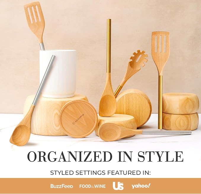 STYLED SETTINGS White Ceramic Utensil Holder - Image 6