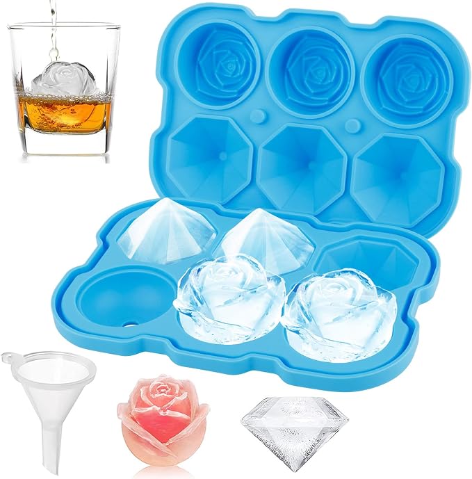 Ice Cube Tray, Mikiwon 2 inch Rose Ice Cube Trays by Mikiwon