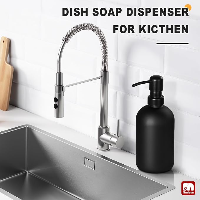 GMISUN Black Soap Dispenser, Dish/Hand Soap Dispenser - Image 4
