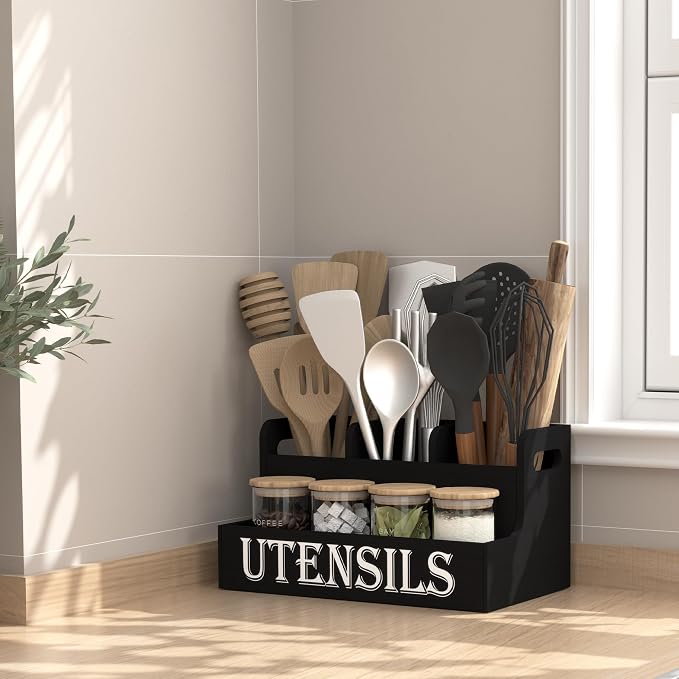 Suli Kitchen Utensils Holder, Wooden Utensil Organizer - Image 8