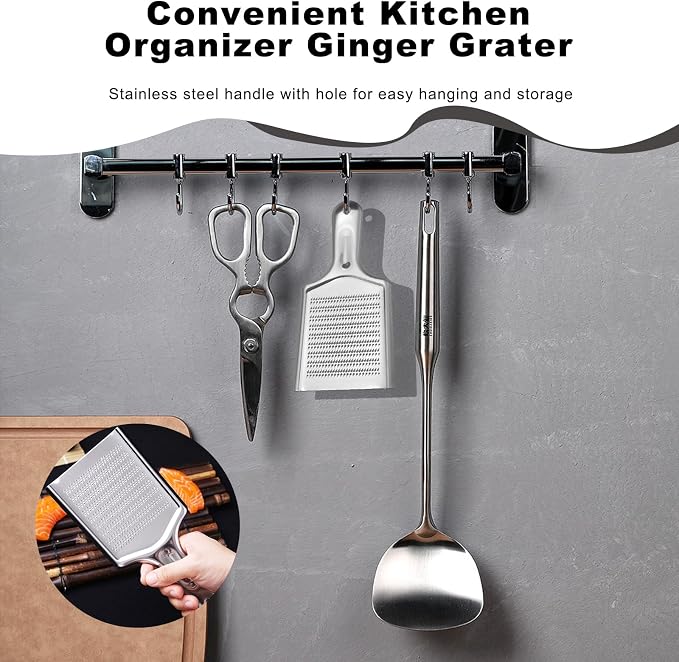 Ginger Grater Tool, Stainless Steel Grater Rustproof 8.46"x4.16" Large Size - Image 7