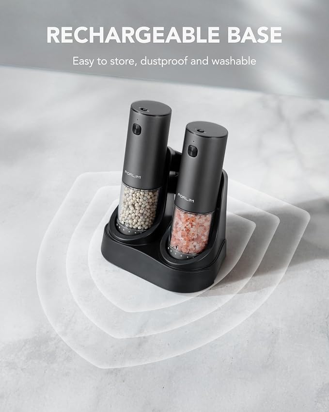 FORLIM 2-Speed ​​Electric Salt And Pepper Grinder Set, External Rotation To - Image 6