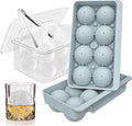 WIBIMEN Large Ice Cube Molds, Big Round Whiskey Ice Cube Trays by WIBIMEN
