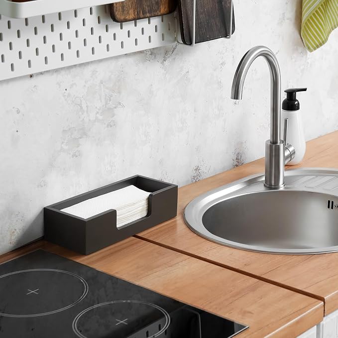 Paper Towel Dispenser Countertop, Wood Bathroom Paper Towel Holder, Countertop - Image 6