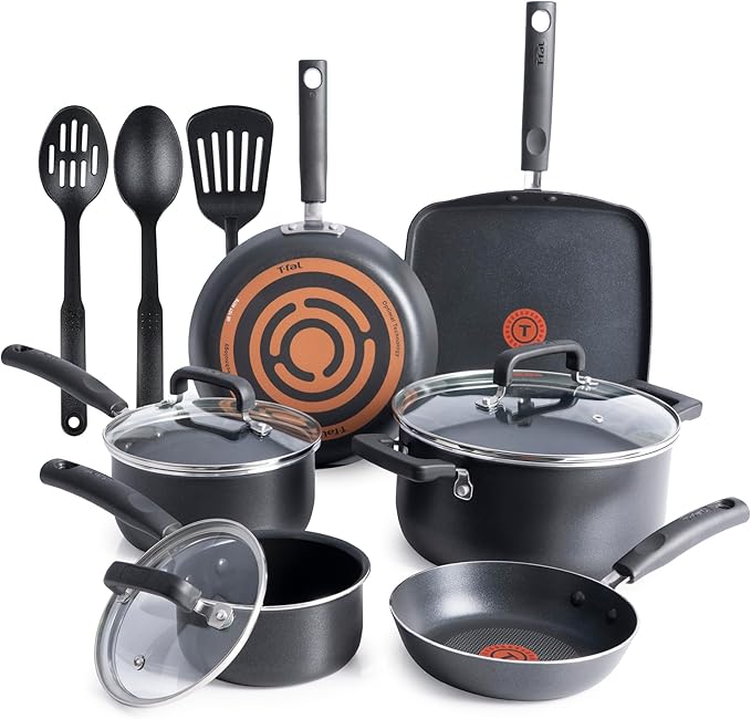 T-Fal Signature Nonstick Pots and Pans Set 12 Piece, Oven Broiler Safe 350F by T-falbrand