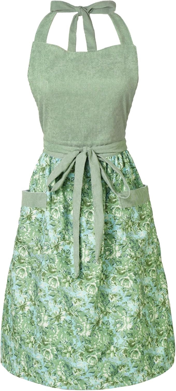 Cute Floral Aprons for Women by HYVOROS