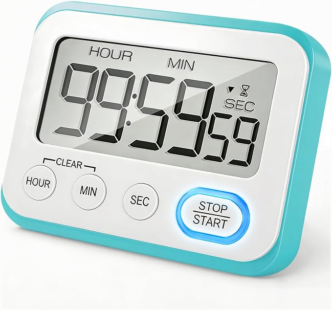 Digital Kitchen Timer Magnetic Loud Alarm, Large LCD Screen Silent/Beeping by VOULOIR
