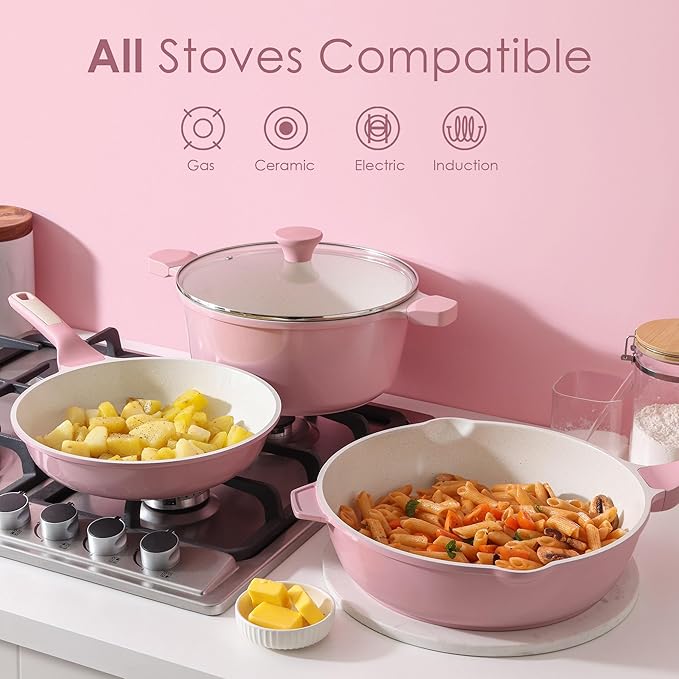 SENSARTE Nonstick Ceramic Cookware Set Large 13-Piece, Healthy Pots and Pans - Image 4