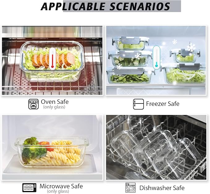 AILTEC 12 Pack Glass Food Storage Containers - Image 6