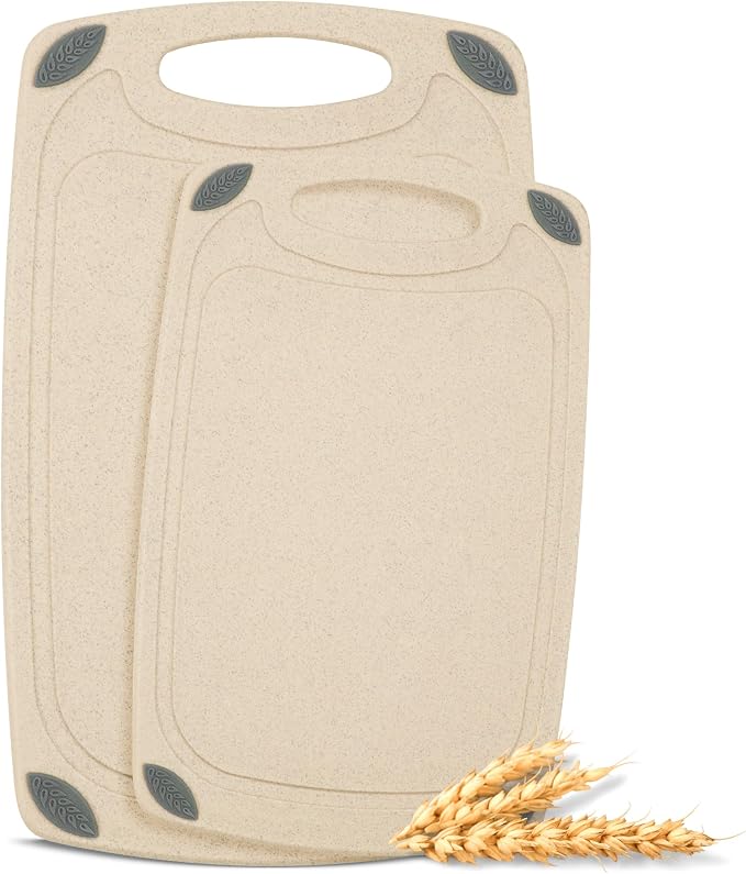 AXIOM CREATIONS 2-Piece Reversible Cutting Board Set Made from Natural Food by AXIOMCREATIONS