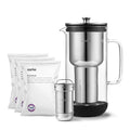 Aarke Purifier Regular Glass Pitcher Bundle w/Steel Filter, 3 Enriched + 1 Pure by aarke