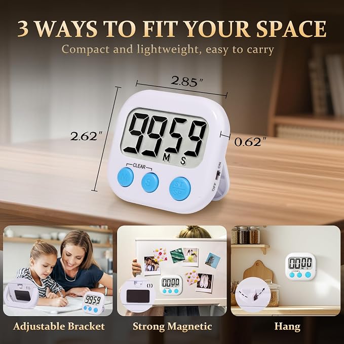 24 Pack Digital Kitchen Timer Small Classroom Timers - Image 4